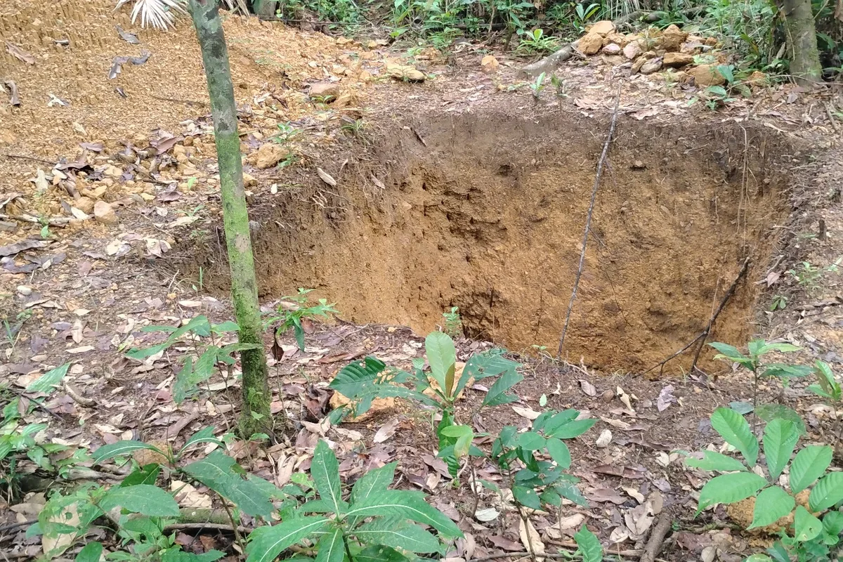 Exposed soil profile observed during a River Cess field visit