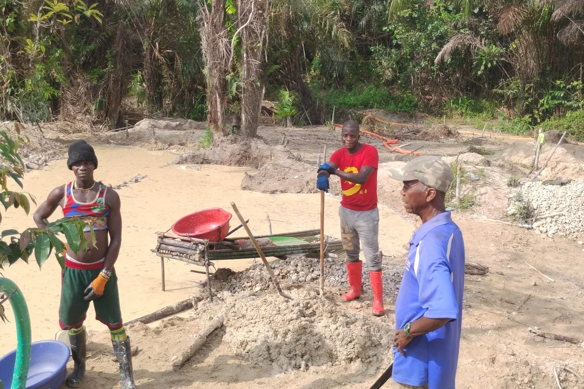 Wide view of a small-scale working area in River Cess